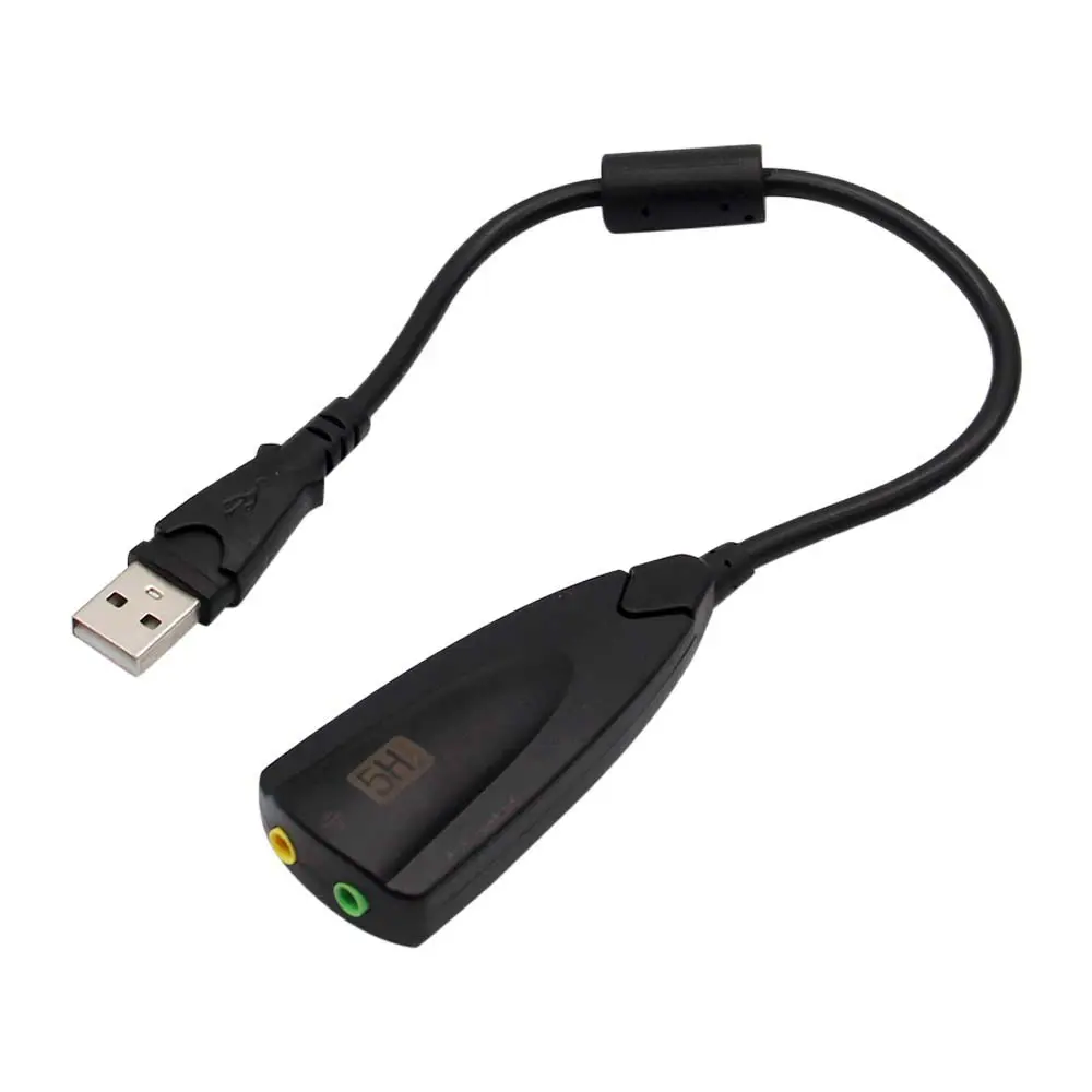 Carte son externe USB 7.1 3D 5HV2 Casque, Microphone, Jack 3.5mm pour ordinateur portable, PC, PS4