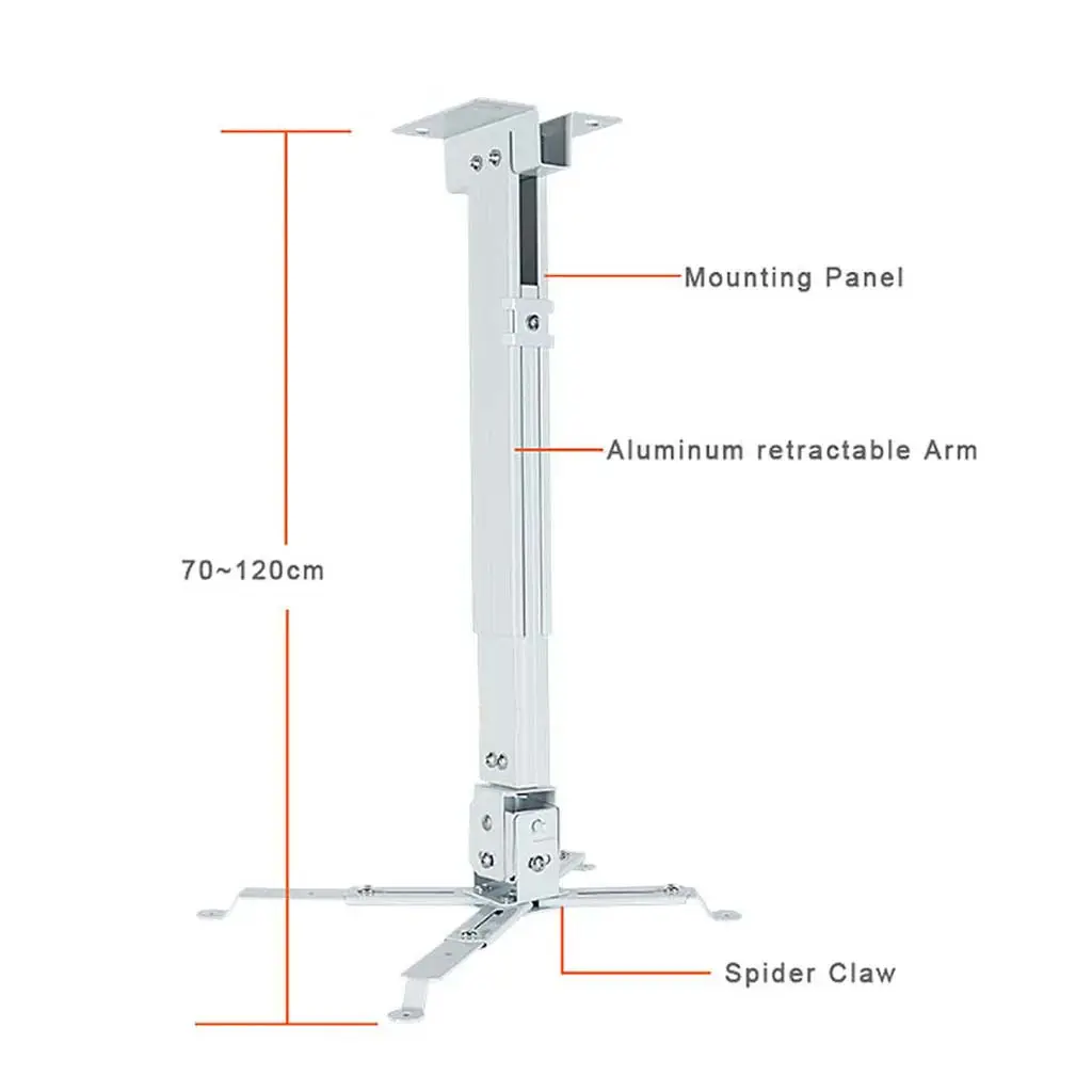 Support Plafond et murale DATASHOW Projecteur universel ajustable 70-120cm en aluminium
