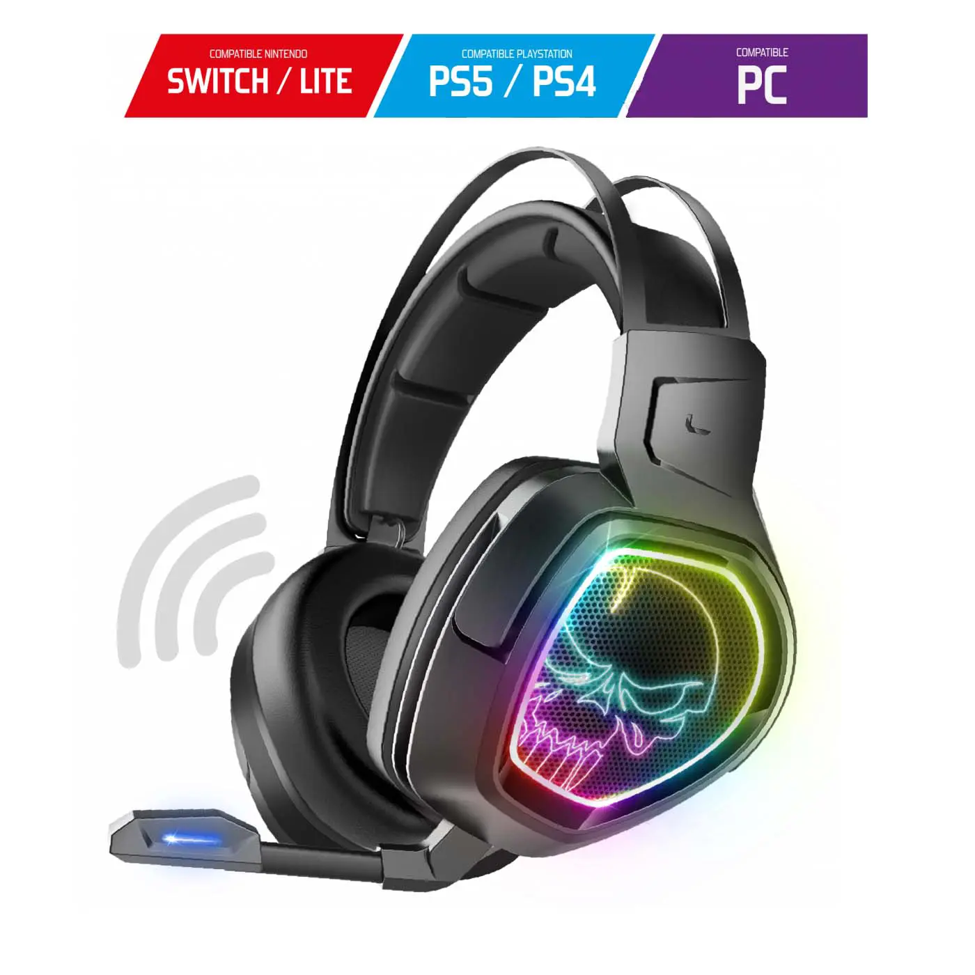 Casque Gaming sans-fil 2.4Ghz Spirit of gamer XPERT H1300 rechargeable 1200mAh MIC-XH1300 Compatible PS5, PS4, Switch & PC