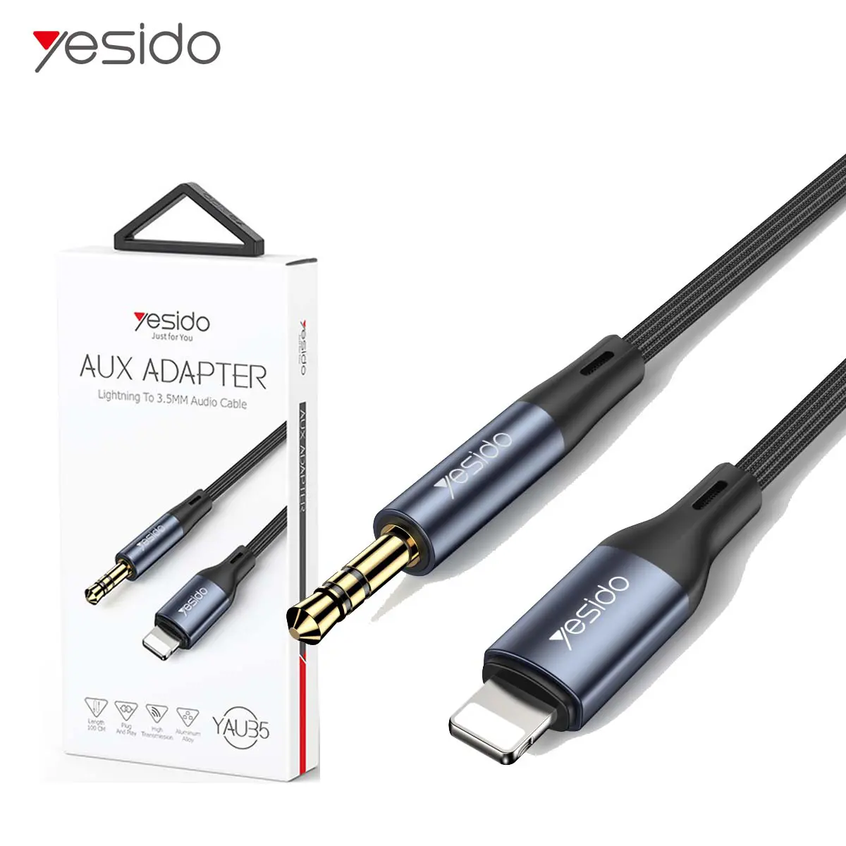 Câble Adaptateur Audio Lightning Iphone IP vers Jack AUX 3.5mm YESIDO YAU35 1m