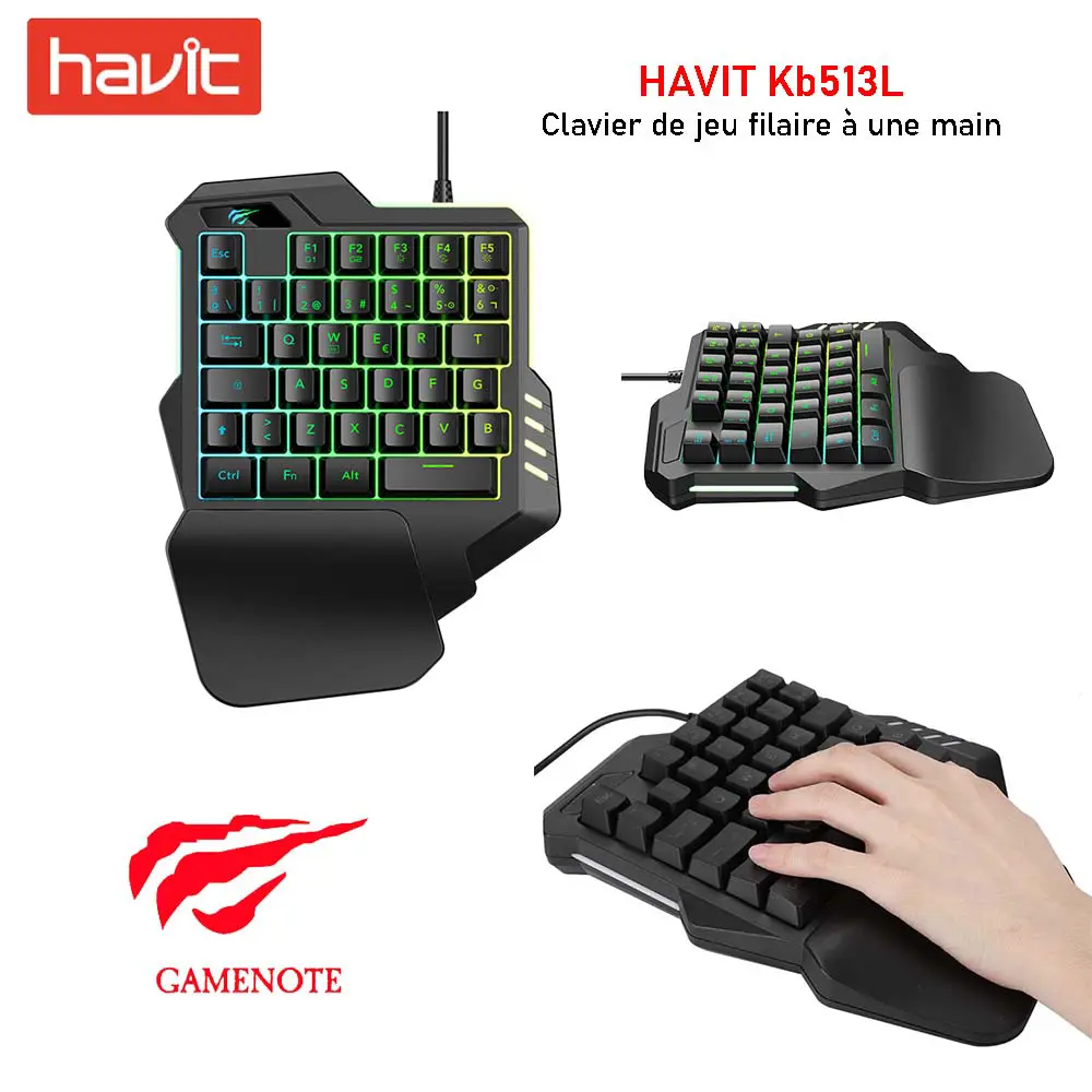 HAVIT KB513L Mini Clavier Filaire Gaming USB RGB