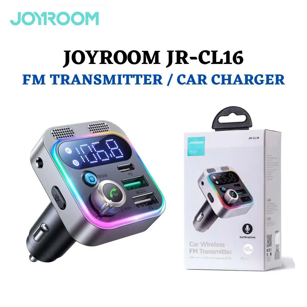 Emetteur FM Bluetooth 5.0 + chargeur AUTO Joyroom JR-CL16 48W PD + USB double microphone