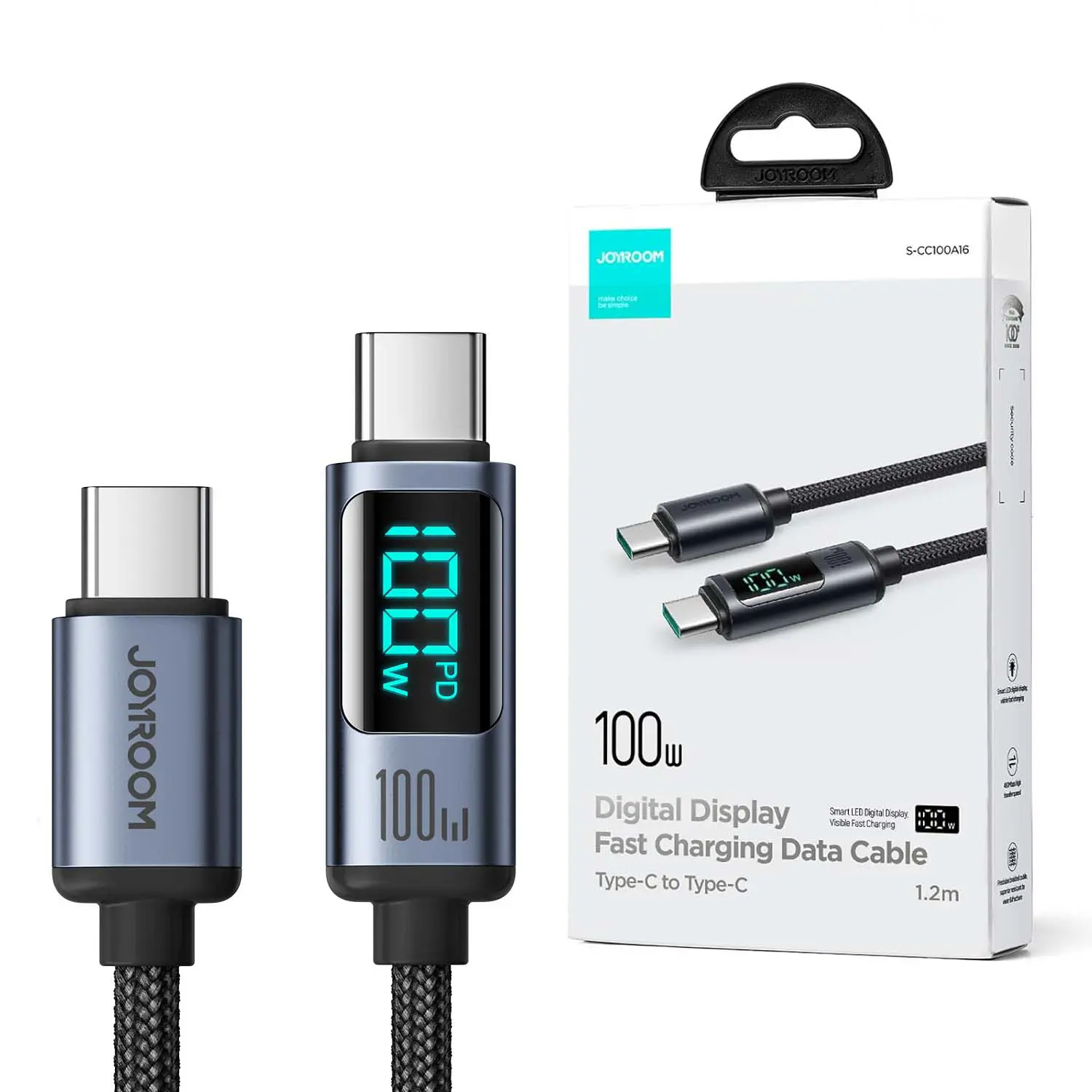 Cable Joyroom S-CC100A16 Type-c vers Type-c PD 100W LED Display 1.2m