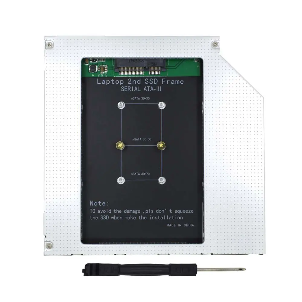 Adaptateur Rack disque dur mSATA Caddy en forme DVD 9.5mm Pour ordinateur portable