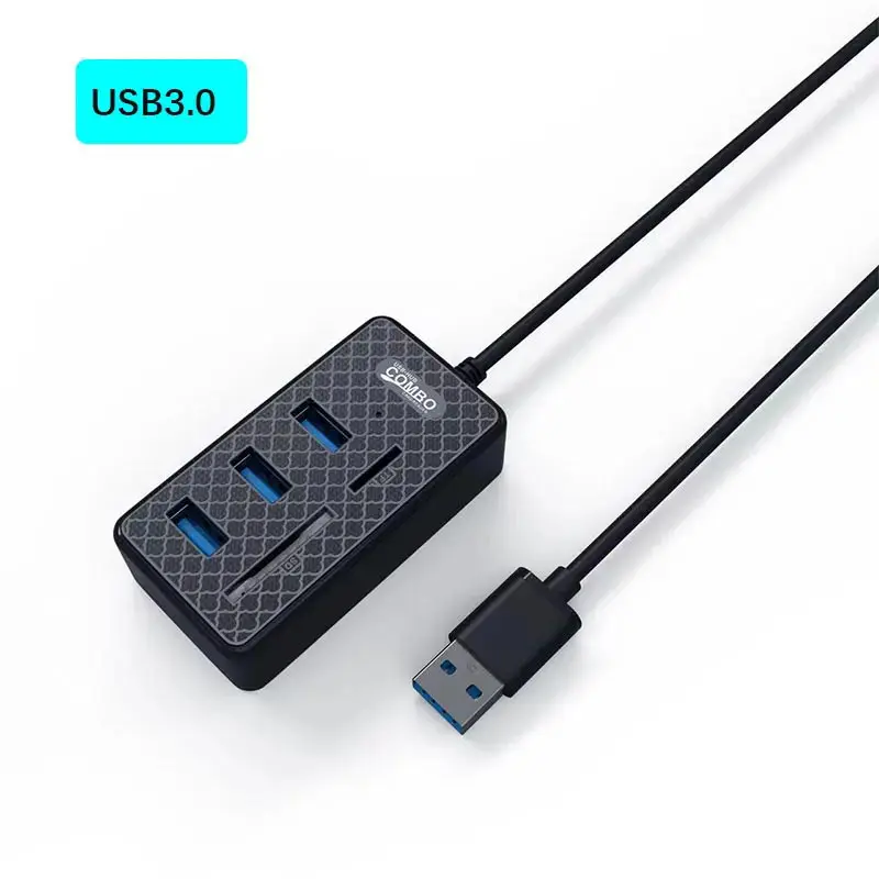 HUB USB 3.0 3 ports avec Lecteur de carte Micro SD/SD pour PC LAPTOP