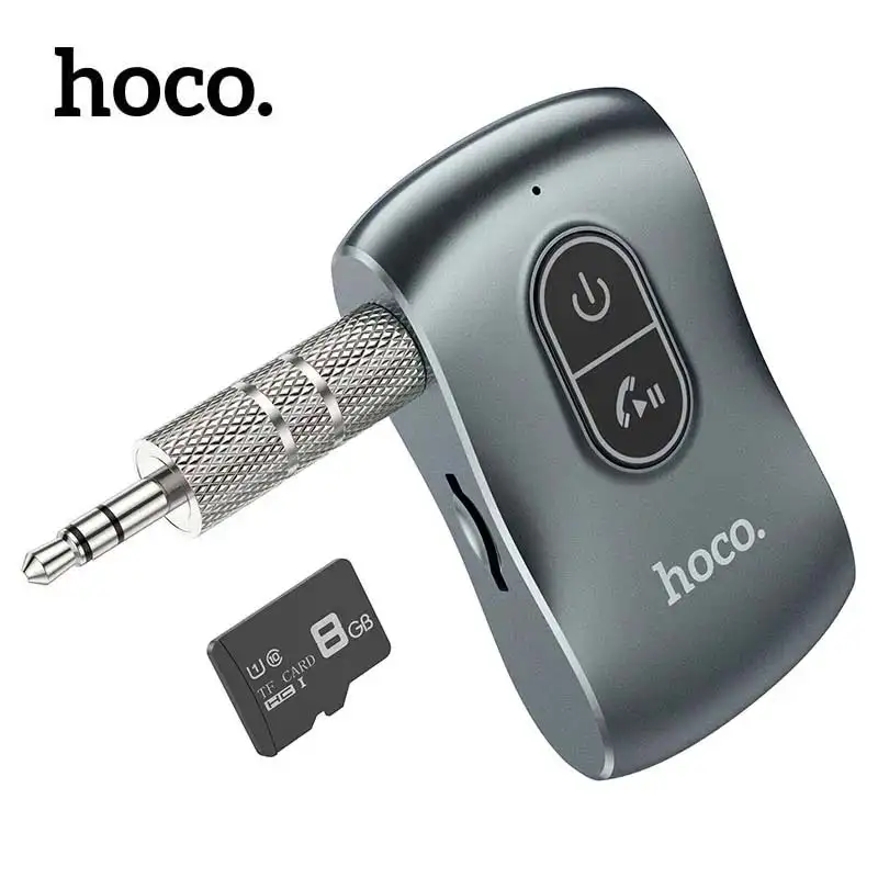 HOCO E73 Récepteur Bluetooth 5.0 Audio AUX 3.5mm avec micro intégré pour voiture