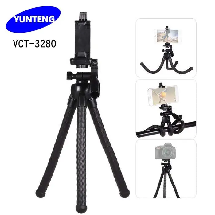 Trépied Portable Flexible pour téléphone Portable Go pro caméra avec support smartphone Yunteng VCT-3280