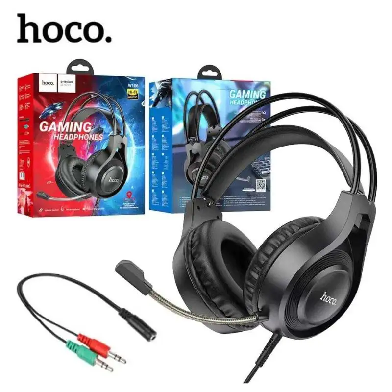 Casque Gaming filaire AUX 3.5mm HOCO W106 avec Microphone MULTIPLATEFORME pour PC PS4 Xbox One Switch