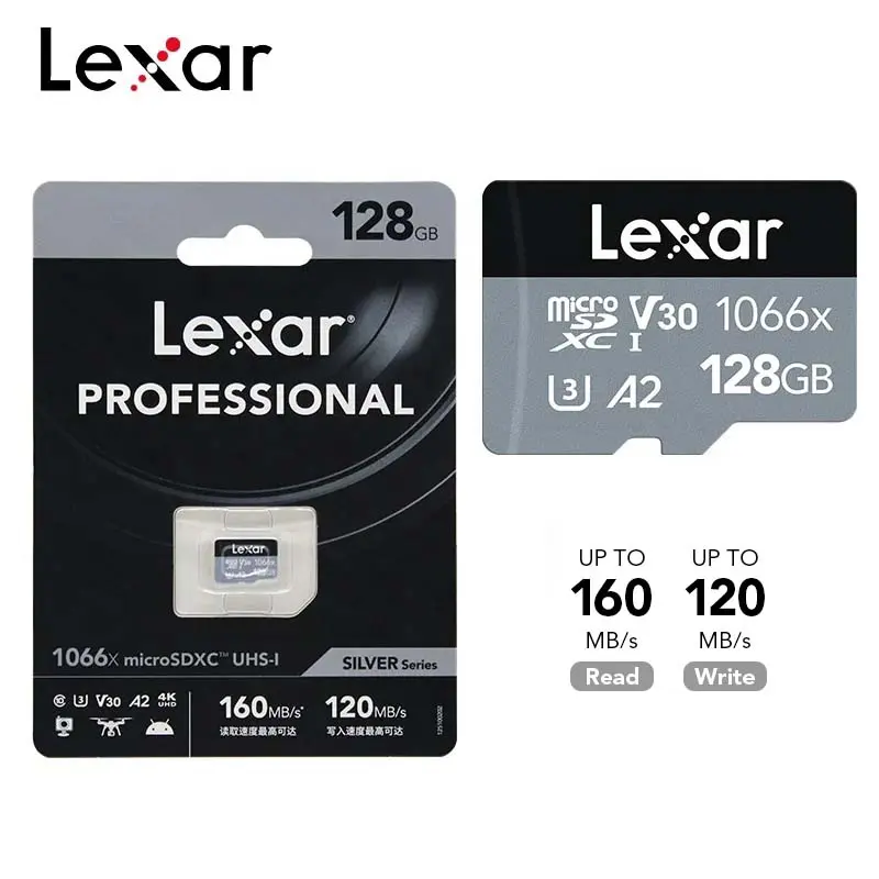 Carte mémoire Professional Micro SD Lexar 1066x Class10 SDXC 160MB/s