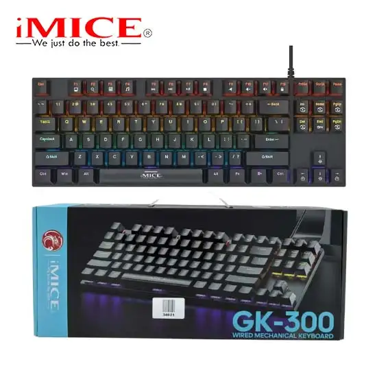 Clavier Gaming RGB Mécanique IMICE GK-300 87 Touches Red Switch