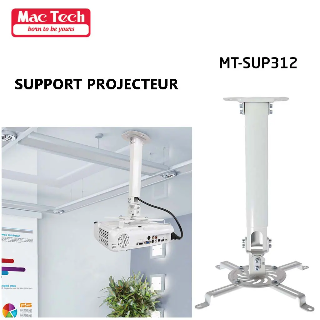 Support Plafond DATASHOW Videoprojecteur projecteur universel ajustable 380-580mm Charge:13.5Kg MT-SUP312
