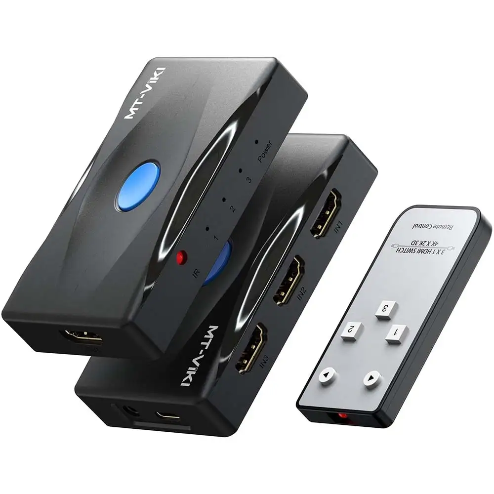 Switch Commutateur HDMI 2.0 3 en 1 4K 60hz 3 Ports MT-ViKI MT-HD0301 avec télécommande infrarouge