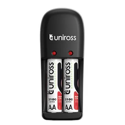 Chargeur de pile UNIROSS Mini X2 AA / AAA + 2 Piles AA Rechargables 2000mAh UCW008