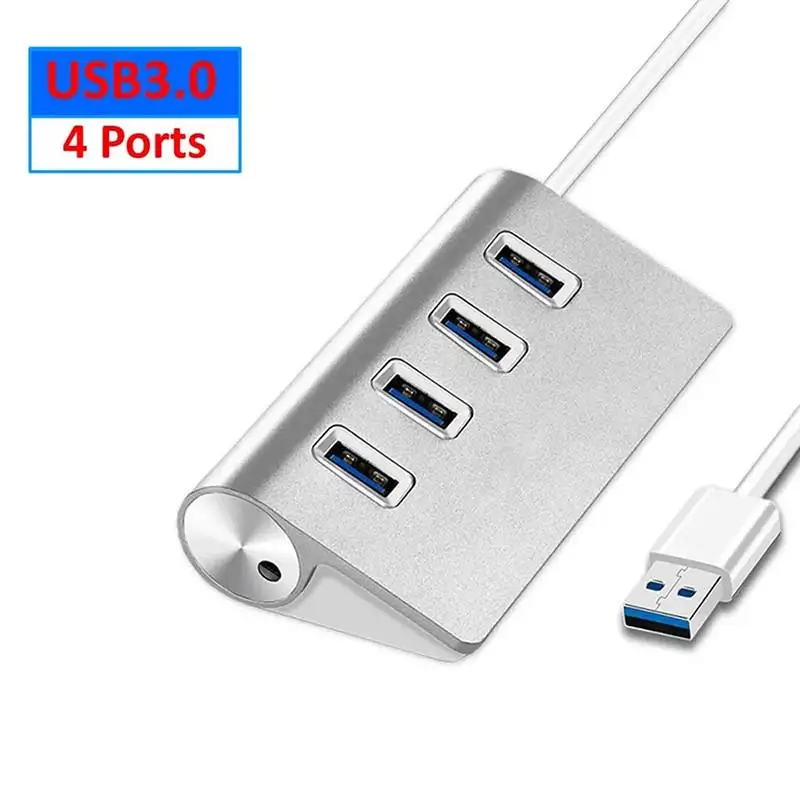 Hub USB 3.0 5Gbps HI-Speed 4 Ports USB en aluminium pour PC portable, MacOS