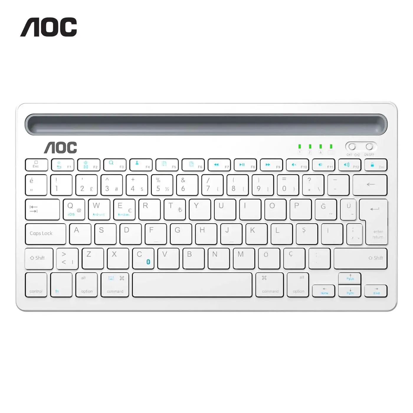 Mini clavier portable sans-fil Bluetooth Rechargeable AOC KB701 Compatible ANDROI IOS