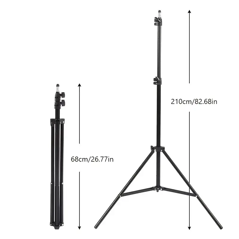 Trepied Support 2.1m Universel avec tête à vis 1/4 pour caméra, Lampe, Flash, appareil photo, Niveau laser
