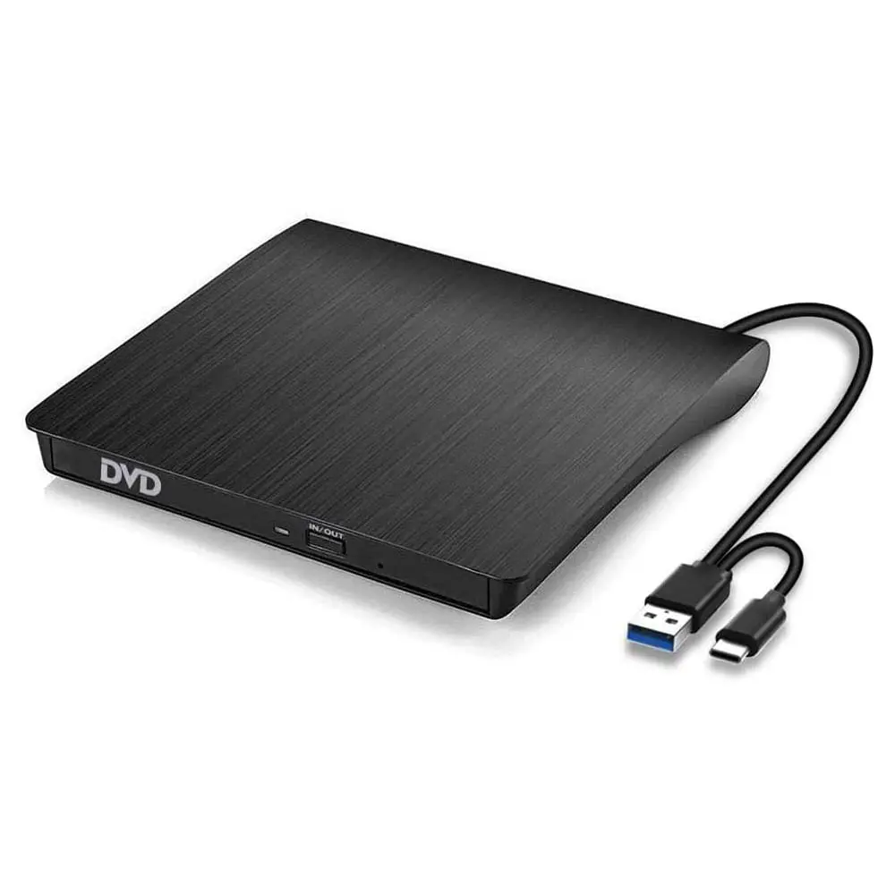 Lecteur Graveur DVD-RW CD-RW Externe USB 3.0 et Type-c pour Windows 11, 10, 8, 7, XP, Vista, Linux, Mac OS