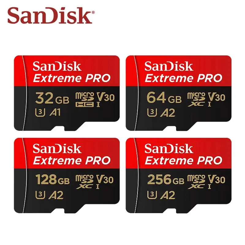 Carte mémoire Micro SD SanDisk Extreme Pro jusqu'à 200Mbps SDXC C10 A2 V30 U3 64GB 128GB