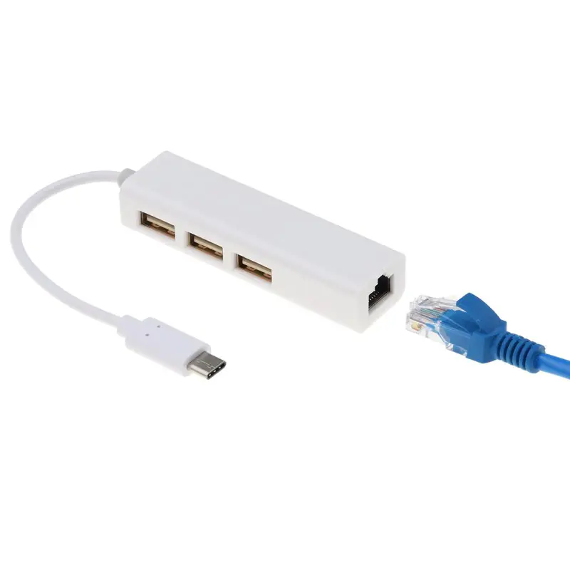 Adaptateur HUB TYPE-C USB-C vers to Lan Rj45 + 3 x USB 2.0