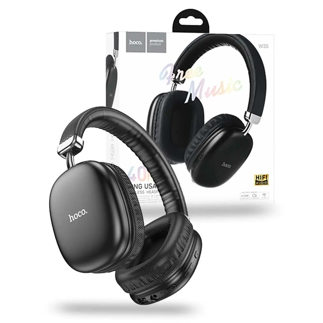 Casque sans-fil Bluetooth 5.3 AUX Micro SD HOCO W35 40h