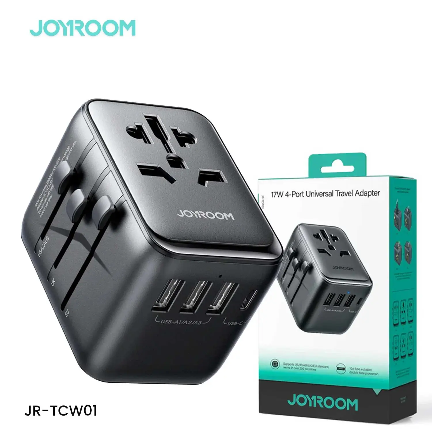 Chargeur Adaptateur de voyage universel 17W 3 Ports USB + Type-c Joyroom JR-TCW01