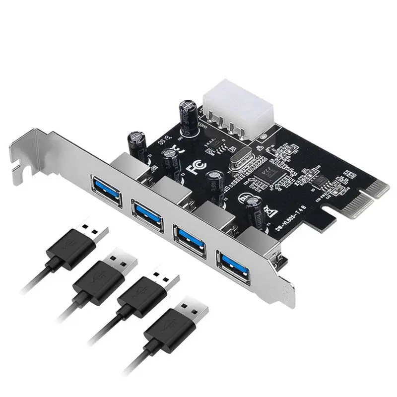 Carte d'extension PCI express PCI-E 4 Ports USB 3.0 1X