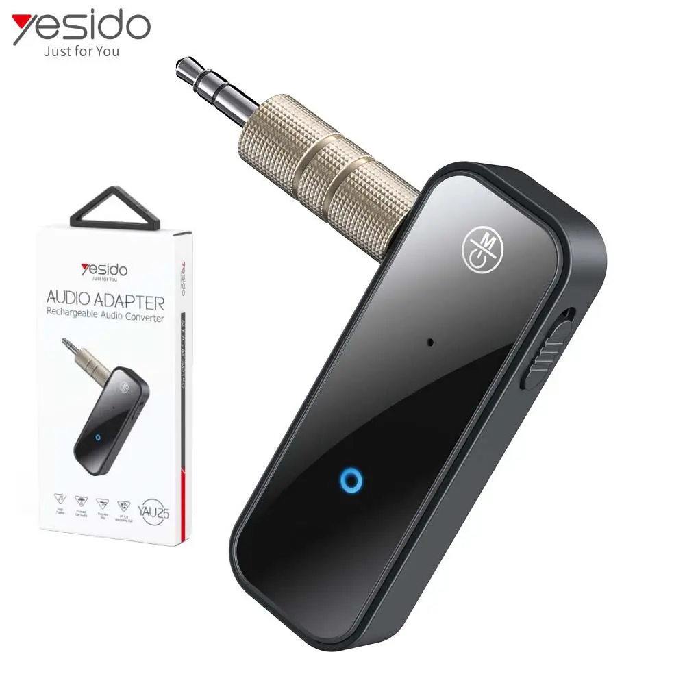 Emetteur Recepteur Audio sans-fil Bluetooth Rechargeable YESIDO YAU25 AUX 3.5mm pour Haut-Parleur TV PC AUTO