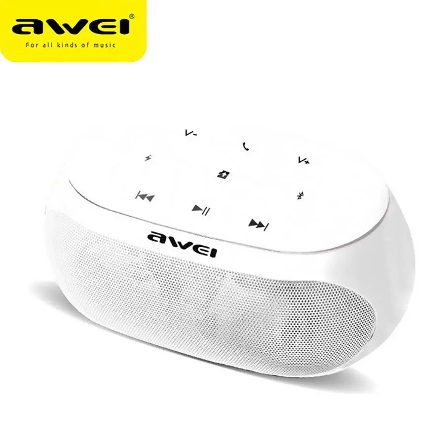 Haut parleur Portable sans fil AWEI Y200 Bluetooth 4.2 Micro SD USB - Blanc