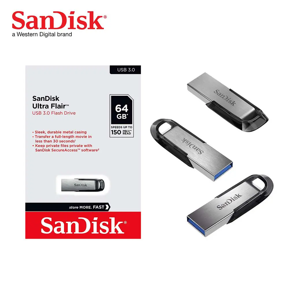 Flash disque SanDisk Ultra flair USB 3.0 64GB 128GB 150Mb/s