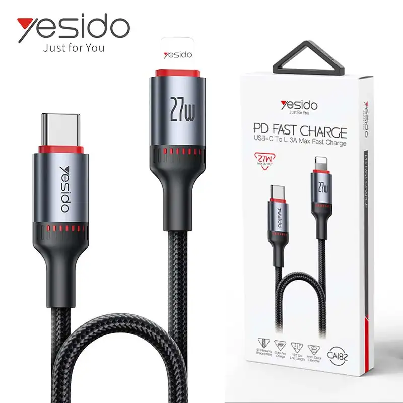 YESIDO CA182 Câble USB-C Type-c vers Iphone Lightning 27W  - 1.2m