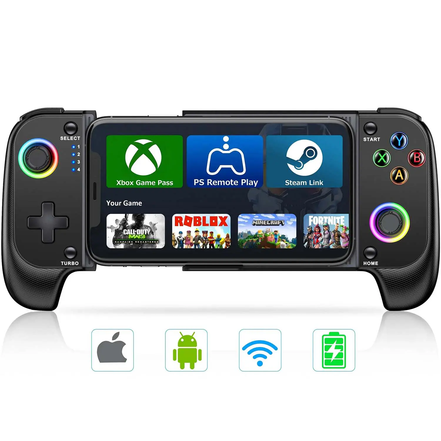 Manette de jeux sans-fil Bluetooth SAITAKE STK-7009F pour ANDROID / IOS