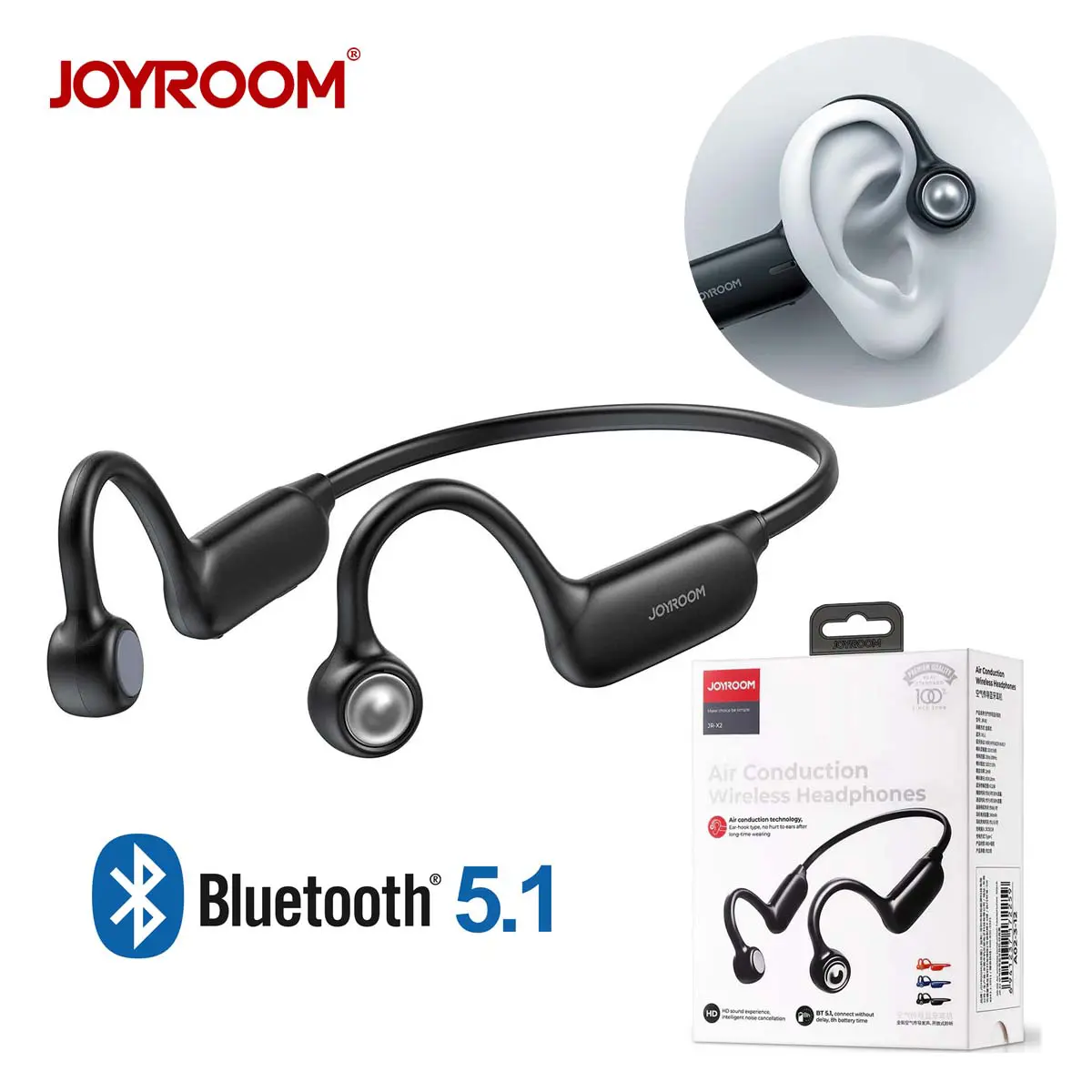 Écouteurs Casque sans-fil Bluetooth 5.1 Sport à Conduction Aérienne Joyroom JR-X2