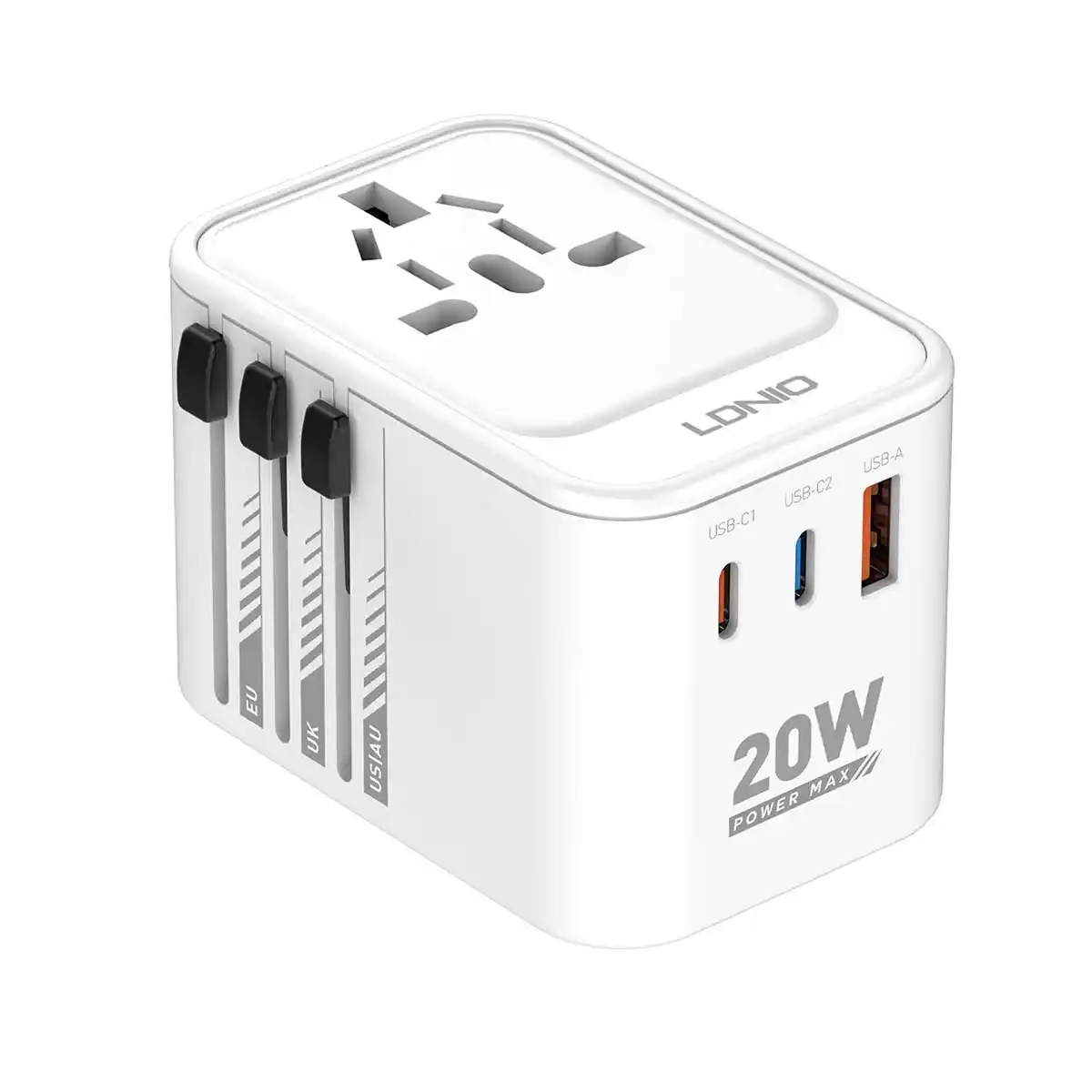 Adaptateur de voyage Universelle Multi-Prise UK EU US AU SIYOTEAM Z9 1 x USB QC3.0 + 2 x Type-C PD