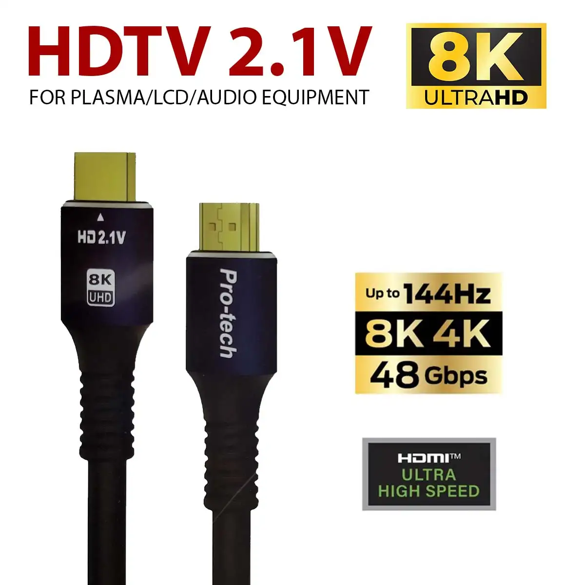 Câble HDMI 8K V2.1 48Gbps 8K@60Hz 4K@120Hz pour TV, PS5, Xbox, PC