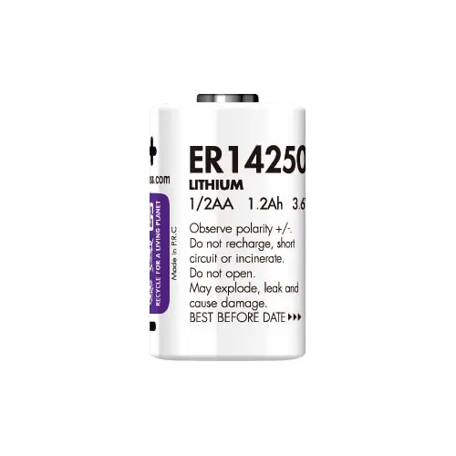 Pile rechargeable lithium ER14250 1.2AH 3.6V 1/2LR06 UNIROSS UER14250