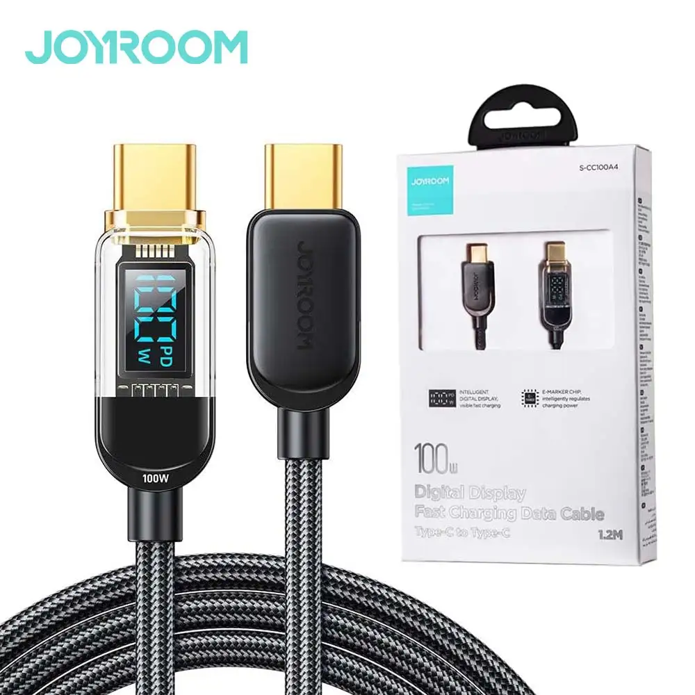 Cable Joyroom S-CC100A4 USB-C Type-c vers Type-c PD 100W LED Digital Display 1.2m