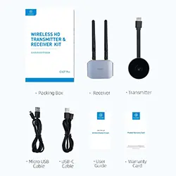 Répéteur Extension HDMI Extender sans fil 50m HAGIBIS G6W 1080P Dongle HDMI VGA 5GHz pour TV PC PS5/4 Datashow