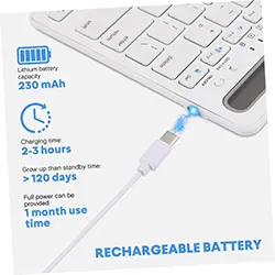 Mini clavier portable sans-fil Bluetooth Rechargeable AOC KB701 Compatible ANDROI IOS