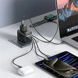 Chargeur Adaptateur de voyage universel 17W 3 Ports USB + Type-c Joyroom JR-TCW01