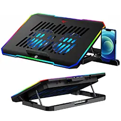 HAVIT F2069 Refroidisseur ordinateur portable jusqu'à 17 pouces RGB avec 2 ventilateurs