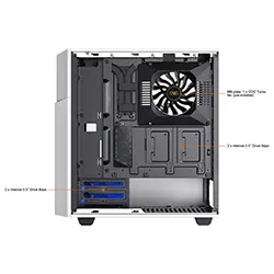 Boitier Gaming PC ATX GAMEMAX Contac Turbo ARGB COC en acier et Verre Trempé Antipoussière - Blanc/Noir