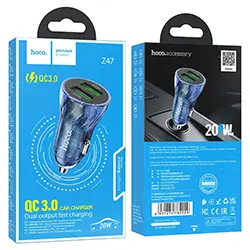 Chargeur Allume-Cigare rapide AUTO HOCO Z47 Double ports USB QC3.0 20W
