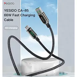 Câble USB-A Vers USB-C Type-c de Données et Charge 66W 5A avec affichage Puissance LED 1.2m YESIDO CA85