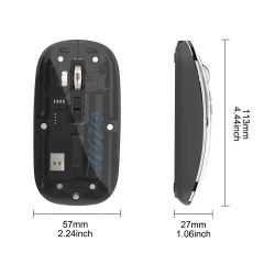 Souris sans-fil Transparente 2.4Ghz + Bluetooth Rechargeable