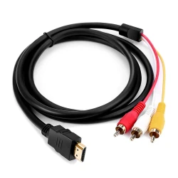 Câble HDMI mâle vers 3 x RCA 1080P vidéo audio AV 1.5m pour TV HDTV DVD