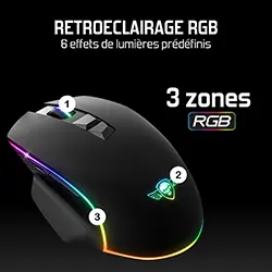 Souris Gaming Spirit of gamer RGB PRO-M1 S-PM1 8000dpi 7 Boutons Programmables USB - Noir