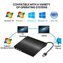 Lecteur Graveur DVD-RW CD-RW Externe USB 3.0