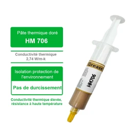 Pâte Thermique doré HM706 30g Pour le refroidissement du chipset CPU et GPU