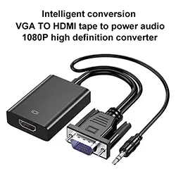 Adaptateur Convertisseur VGA Male avec audio et Alimentation vers HDMI Femelle