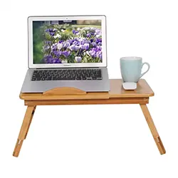 Table LAPTOP en bambou pliable avec ventilateur 50cm x 30cm CAPSYS BM60